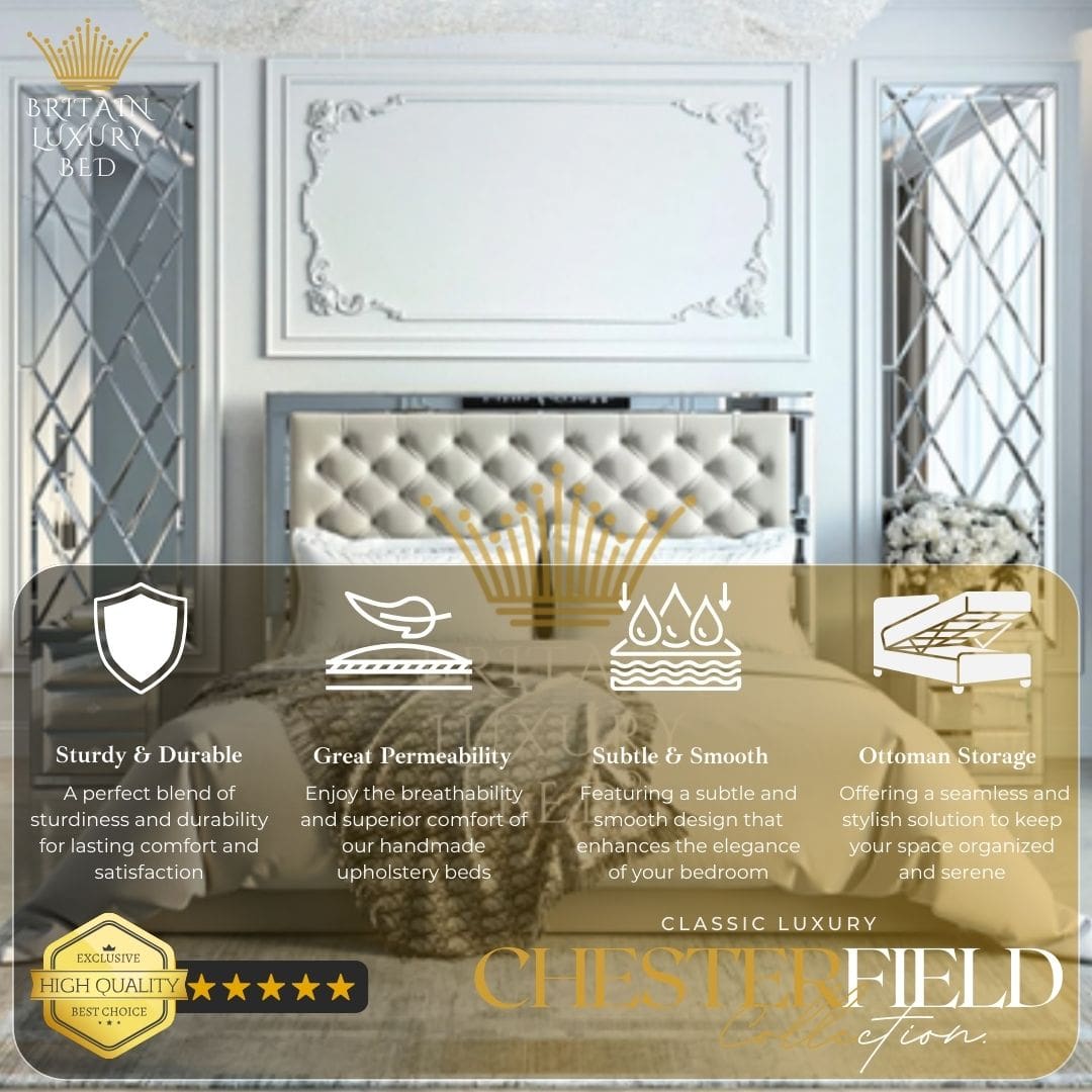 Mirror Bed - Regal Mansion Mirror Bed - Reflecting Opulence in the Ultimate Luxury Pro Series