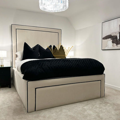 Windermere Luxury Piping 18'' Sides Opulent Bed - Elegance Defined in Ultimate Luxury Pro Series