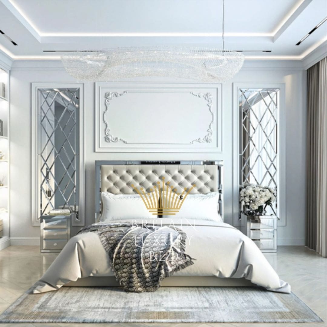 Mirror Bed - Regal Mansion Mirror Bed - Reflecting Opulence in the Ultimate Luxury Pro Series