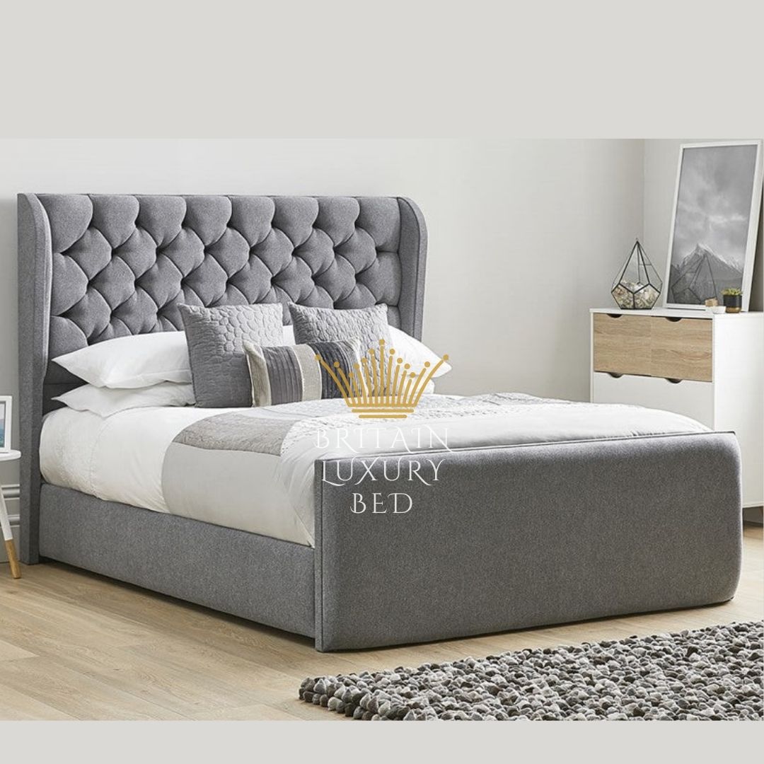 Omega Wing Upholstered Bed