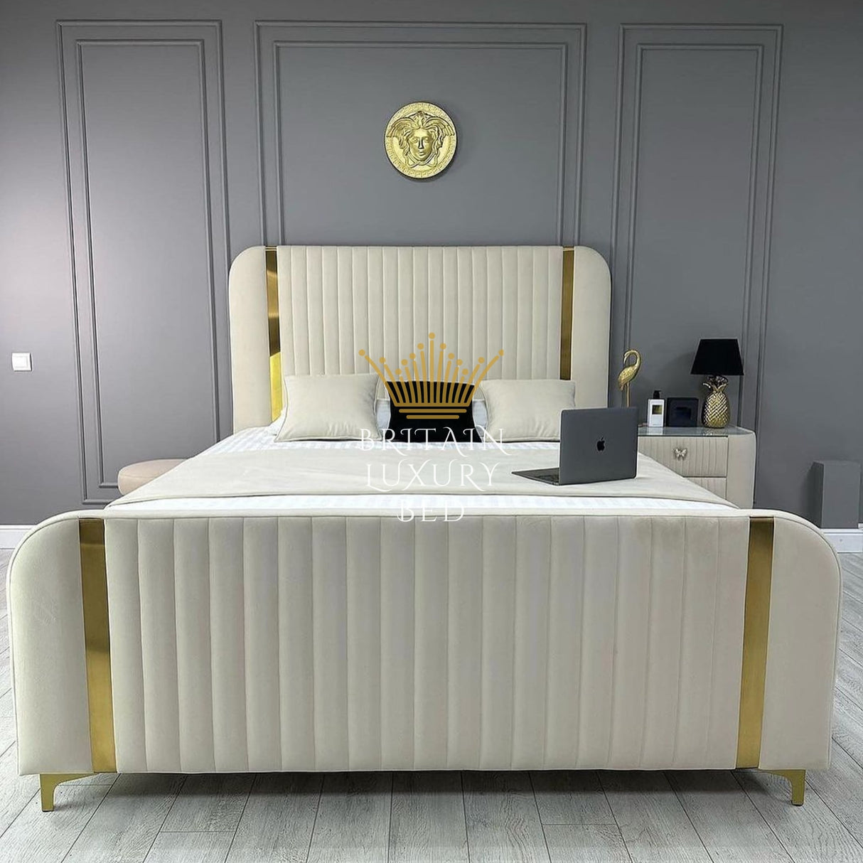 Lunaire Gold Strip Bed