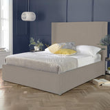 Plain Wing Upholstered Ottoman Bed