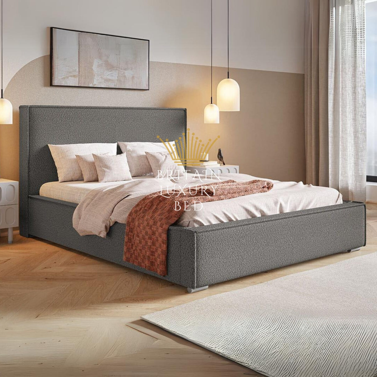 Zeniva Platform Plain Bed