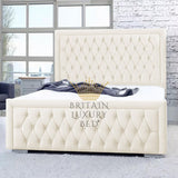 Bumperbar Plush Velvet Upholstered Bed Frame with Ottoman Storage Options